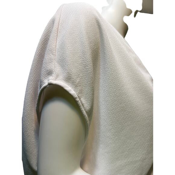 Zara Loose Fit White Front and Back Deep Vee Neck Top - Picture 4 of 8